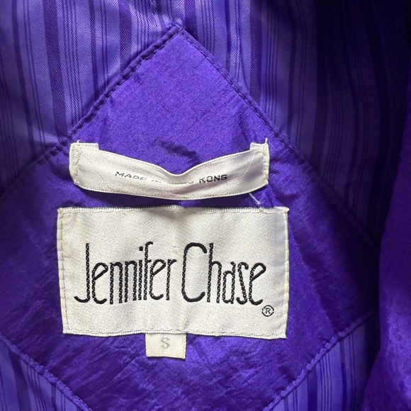 💜 Vintage Jennifer Chase Oversized Purple Nylon Trench Coat (Size S, Fits M/L) - Picture 2 of 5